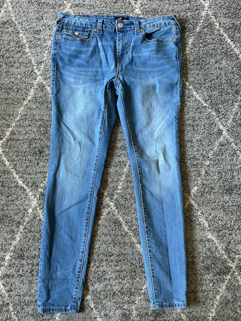 True Religion Women's Skinny Jeans in Medium Blue Wash